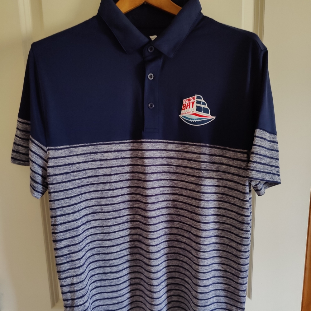 Fanatics Large Blue Men's Polo Tampa Bay Super Bowl LV Shirt Collectors